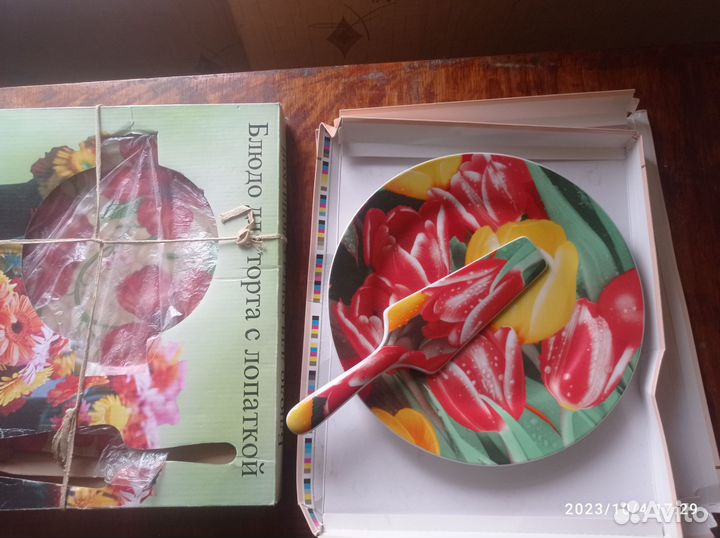 Блюдо для торта с лопаткой цена за два