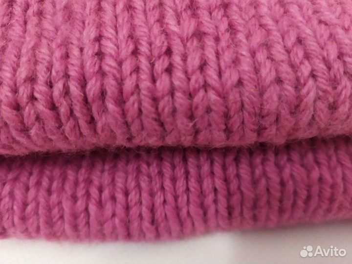 Шапка для девочки очень тёплая цвета фуксии