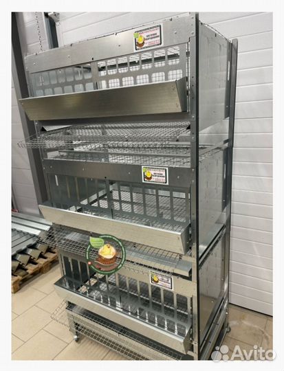 Клетка для кур несушек. Батарея из трех клеток