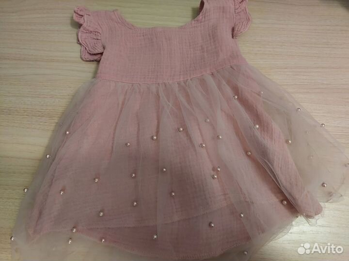 Муслиновое платье на девочку 74-80