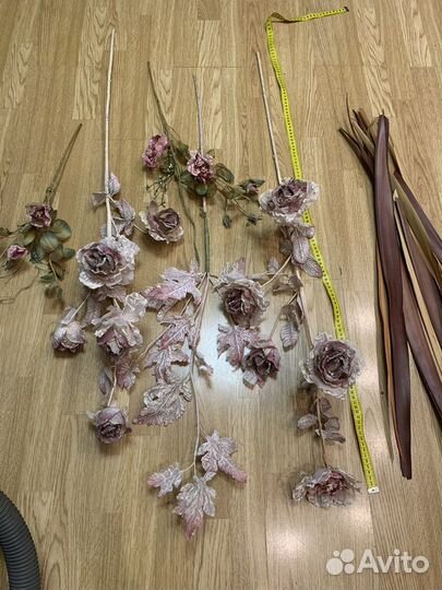 Искусственные цветы розов ручной рвб