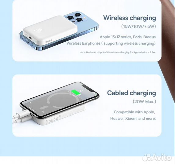 Baseus Magsafe Powerbank, 6000Mah. Новые