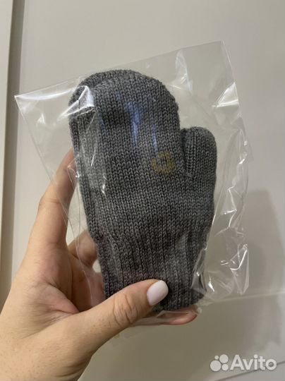 Варежки шерстяные меринос на малыша 1-2 года