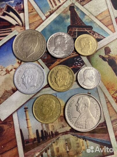 Набор монет Монако 8 шт редкость