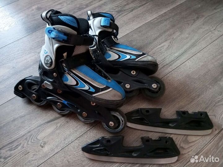 Раздвижные коньки + ролики