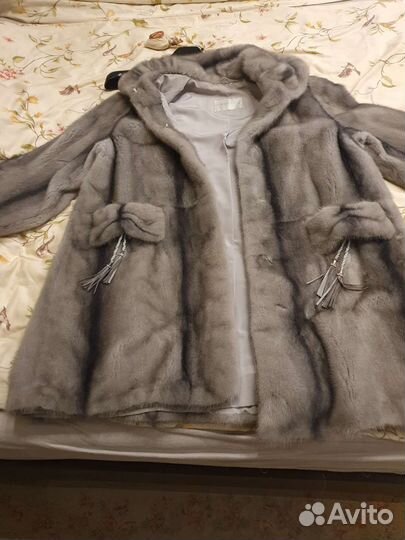 Шуба норковая серая бабочка 46-48