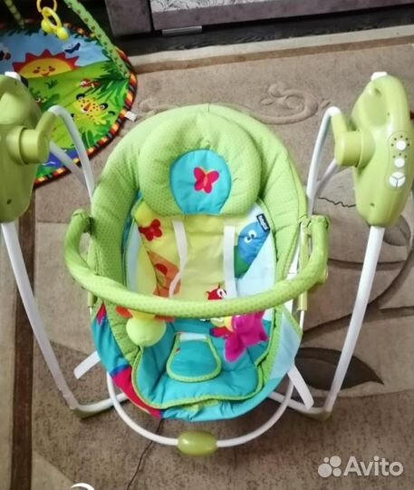 Электронные качели шезлонг для новорожденных