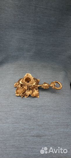 Старинные парные подсвечники бронза Европа