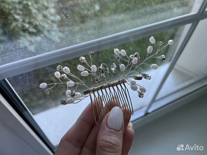 Украшение для волос, гребень на свадебную прическу