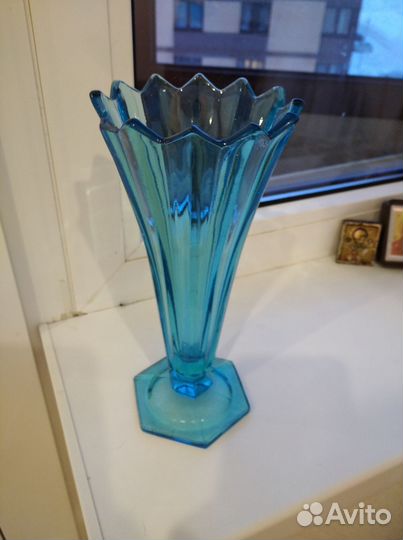 Ваза цветное стекло СССР 1950-1960 год