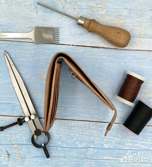 Кошелек мужской кожаный ручной работы