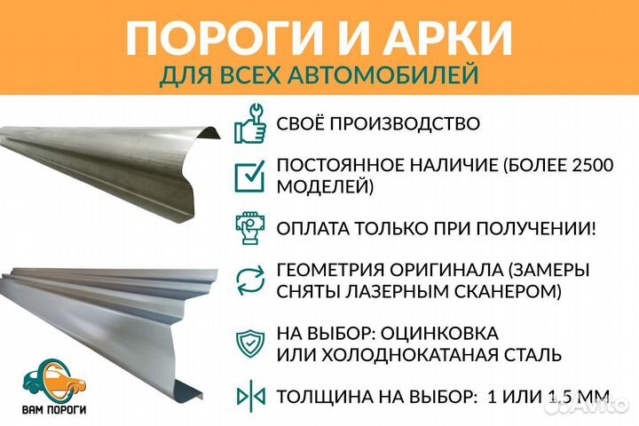 Ремонтные пороги Peugeot 406 Седан