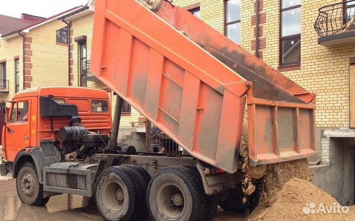 Песок жёлтый, речной песок, отсев (для стяжки)