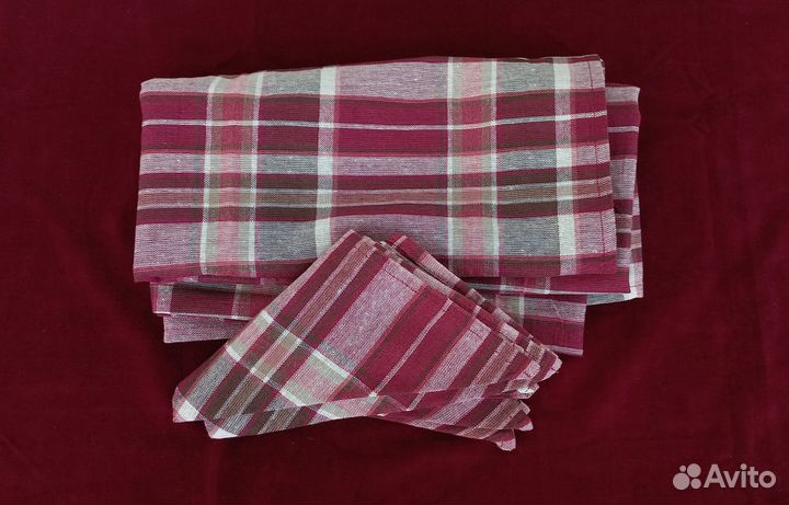 Скатерть и салфетки из хлопка, для дачи, СССР