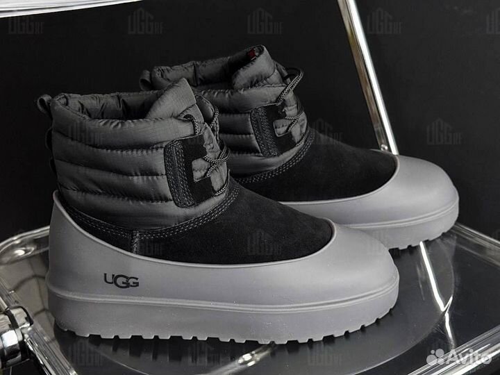 Угги с галошами Ugg Classic Mini Lace-Up Black