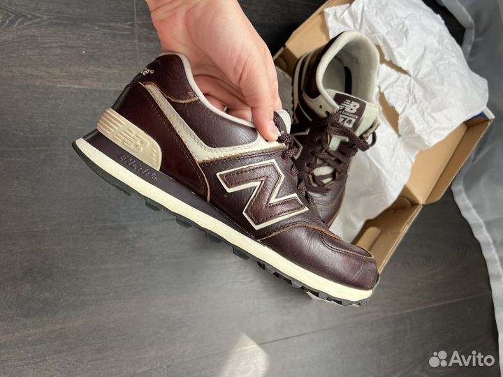 Кроссовки new balance 574 кожаные