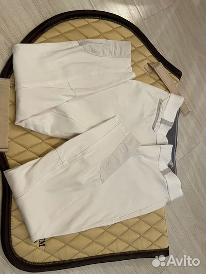 Белые стартовые бриджи для конного спорта Avanti