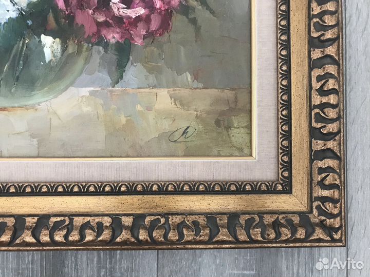 Картина маслом на холсте пионы