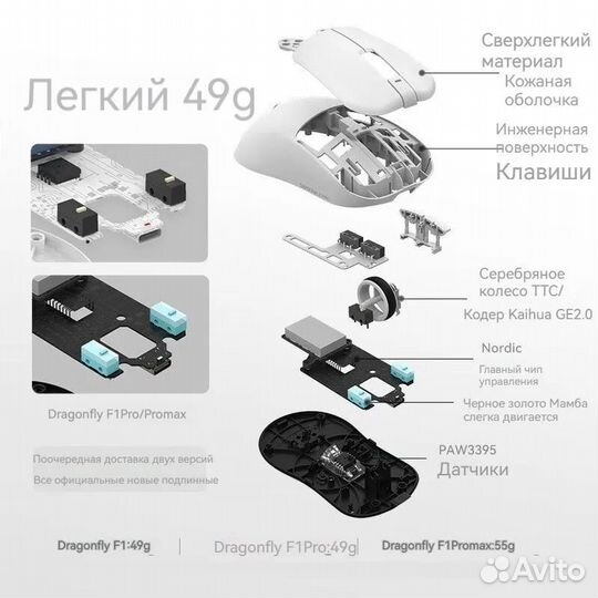 Беспроводная игровая мышь VGN Dragonfly F1 Moba, P