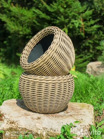 Кашпо из ротанга набор