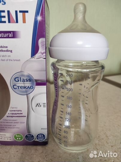 Бутылочка avent natural стекло