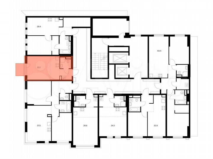 Квартира-студия, 23,1 м², 10/12 эт.