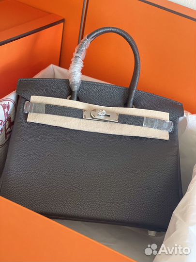 Сумка hermes birkin 30 черная серебро