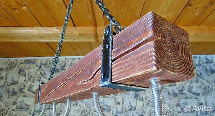 Люстра деревянная шпала