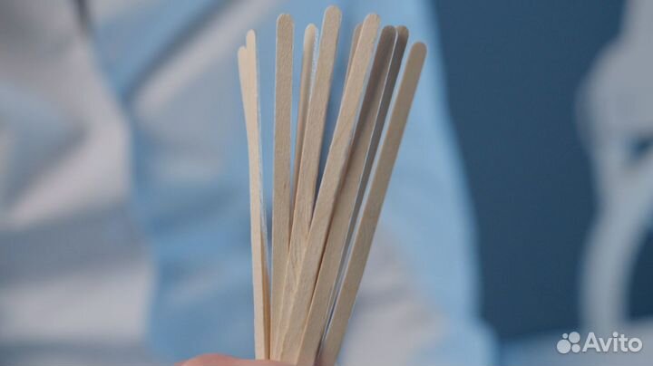 Шпатель деревянный (узкий) для депиляции 140/6/1,7