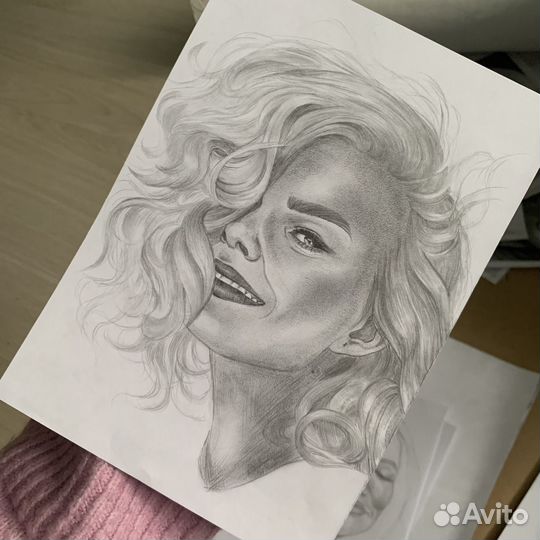 Портрет карандашом по фото на заказ, графика