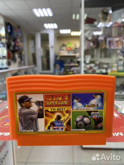 Картридж 8бит 4в1 YH 8031 goals+base ball+dund her