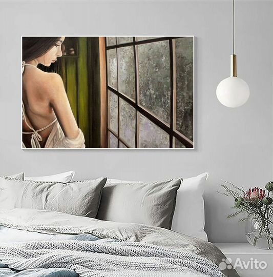 Красивая картина маслом Минуты ожидания