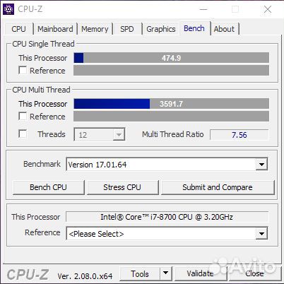 Процессор Intel Core i7 8700