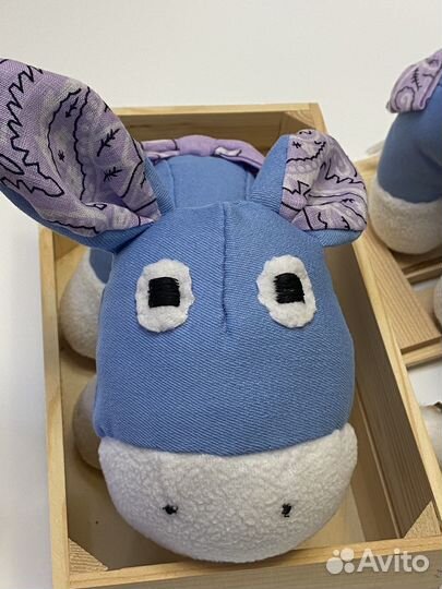 Мягкая игрушка ручной работы 25 см (ослик)