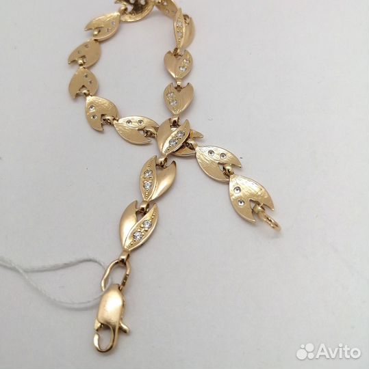 Браслет / размер 19 / 8,53г / Золото585 / фианиты круглые