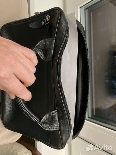 Мужской кожаный портфель- сумка