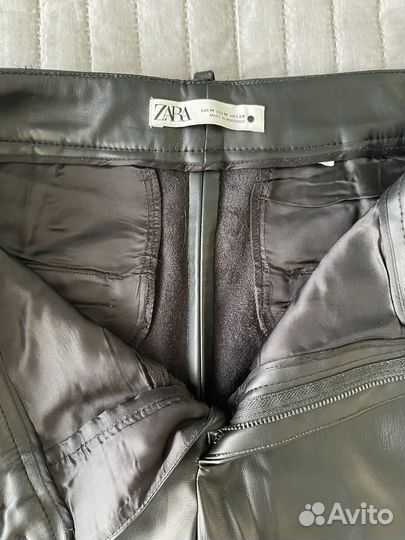 Кожаные брюки zara m