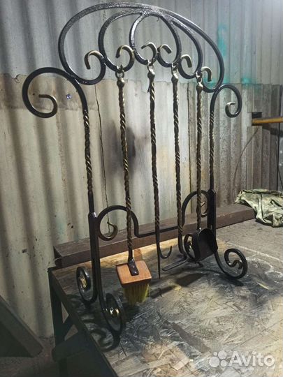 Кованый каминный набор