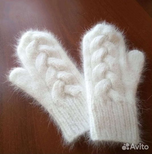 Комплект варежки, шапка, бактус пух норки