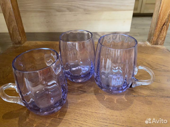 Кружки стеклянные СССР. аметистовое стекло