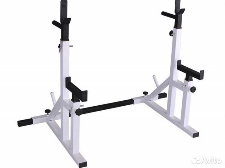 Стойка для штанги чёрно-белая регулируемая