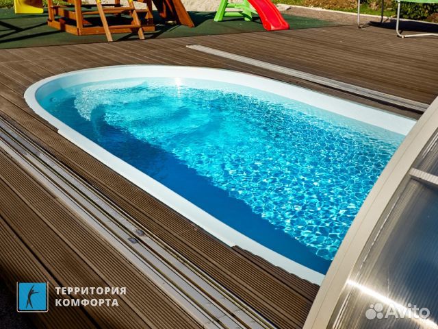 Композитный бассейн 6,4 * 2,8 м, глубина 1,57 м