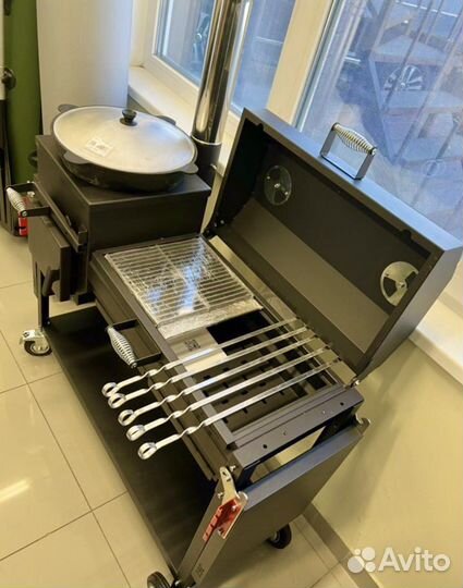 Мангал с печью под казан