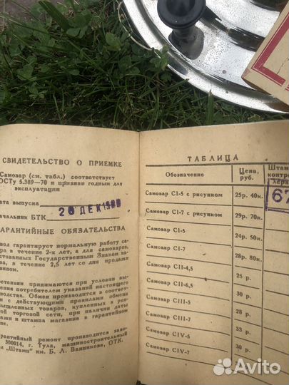 Самовар угольный непользованный С паспортом