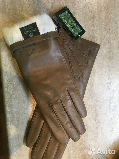 Перчатки женские кожаные новые