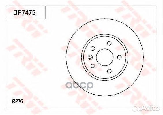 Диск торм.пер.opel astra J 09-15 276x26 DF7475 TRW