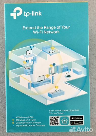 Ретранслятор/усилитель Wi-Fi сигнала TP-Link RE200