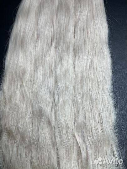 Волосы для наращивания блонд 70 см волна