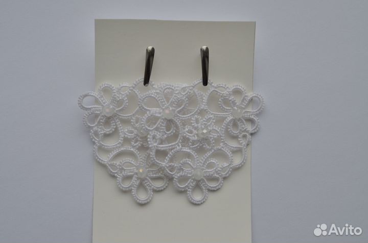 Серьги кружевные фриволите