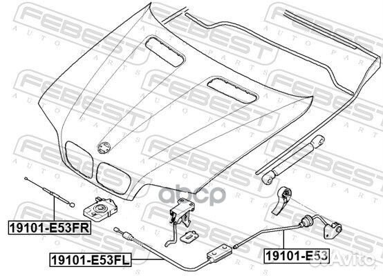 Тросик замка капота BMW X5 E53 98-06 19101E53